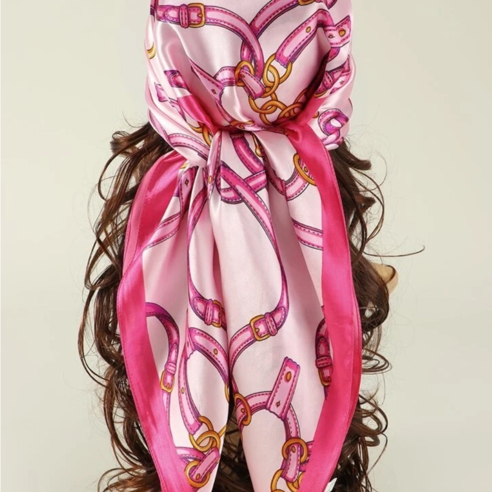 Pink and Gold Women's Scarf - Picture 6 of 6